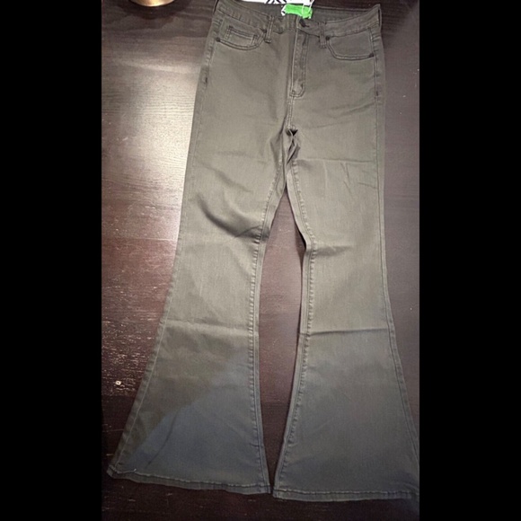 Sandrine Rose x Free People Super Flare Denim Jeans Charbon Size 29 - Picture 2 of 15